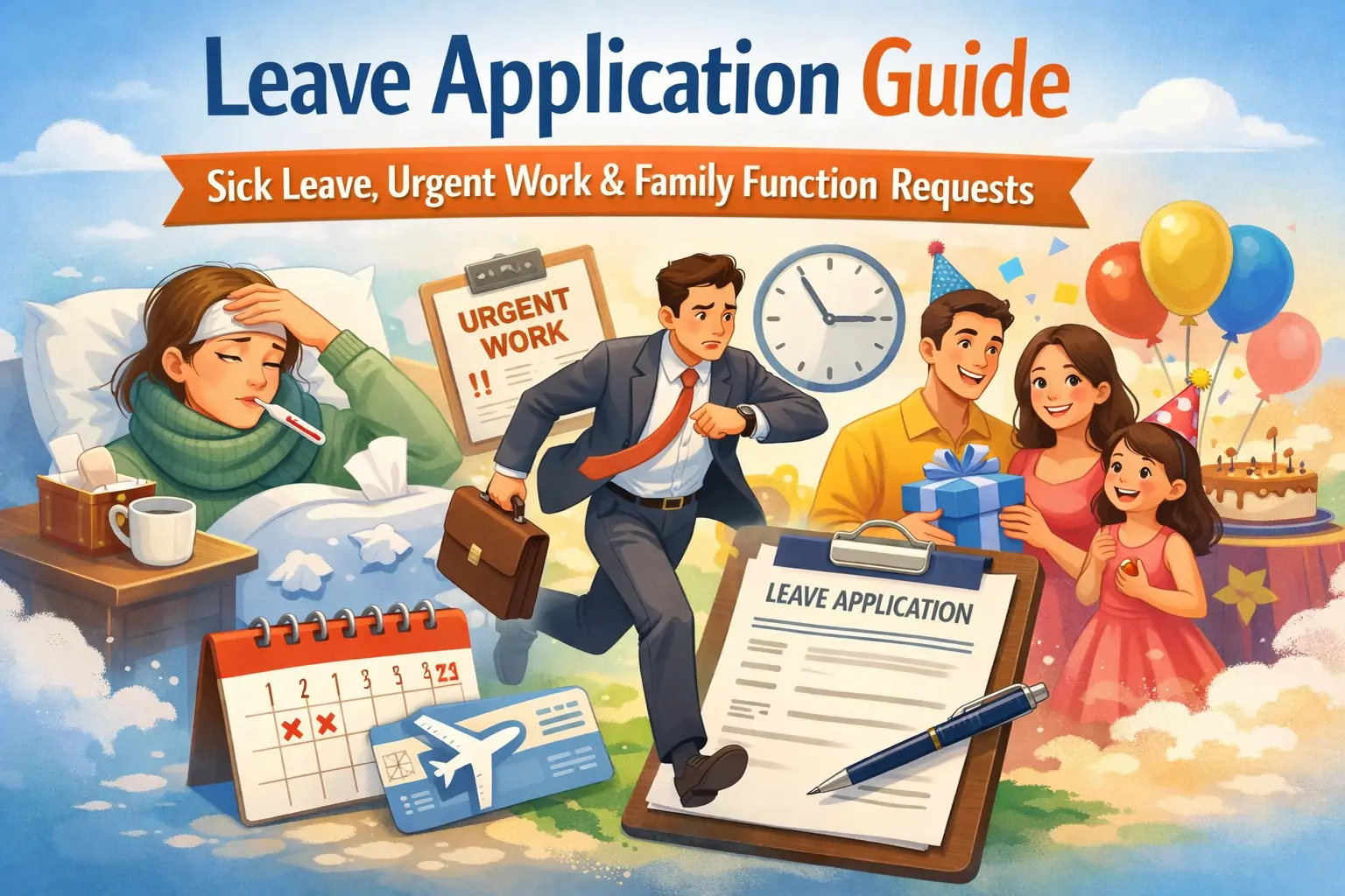 Leave Application Guide: Sick Leave, Urgent Work & Family Function Requests